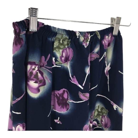 LEO DANAL Vintage Navy Blue Floral 2 Piece Skirt Suit size 8 - Picture 7 of 12